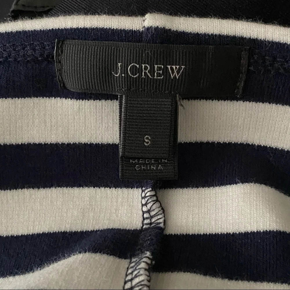 J. Crew Navy and White Mixed Stripe Shift Dress, S